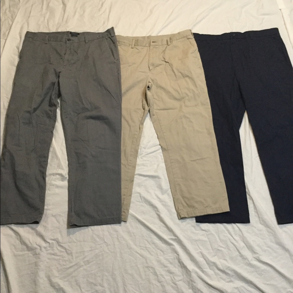 3 Men Dress Pants Slacks 38x30 Classic Fit